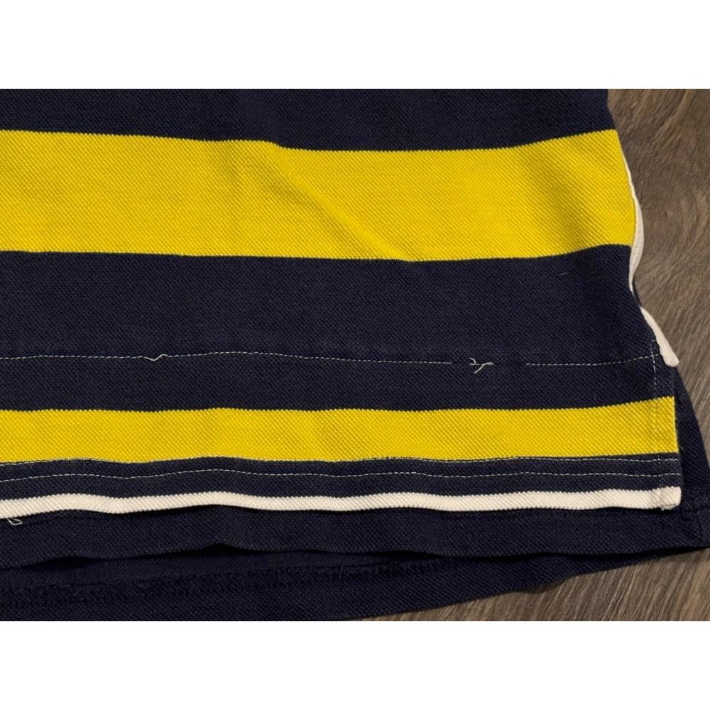 Vintage Marithé François Girbaud Men’s Polo Yellow/Navy/White Striped Sz XXL​ - Picture 7 of 7